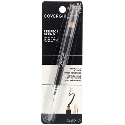 Covergirl, Perfect Blend, карандаш для бровей, оттенок 100 «Базовый черный», 0,85 г (0,03 унции)