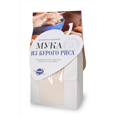 Мука рисовая (бурый рис) цельносмолотая 500гр ЭКОПРОДУКТЫ, 1184406