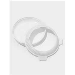 Форма для муссовых десертов и выпечки «Круг», 23.5×23.5 см, внутренний d=16 см, силикон, белая