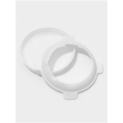 Форма для муссовых десертов и выпечки «Круг», 23.5×23.5 см, внутренний d=16 см, силикон, белая