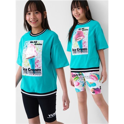 Брюки трикотажные для девочек (легинсы укороченные), 2 пары в комплекте