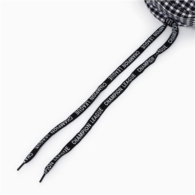 Берет в клетку, чёрный, р-р 56 см