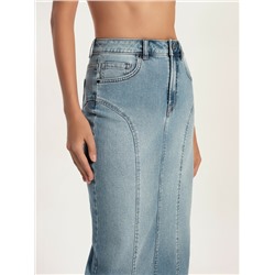 CONTE CON-804 Джинсовая юбка-midi с дугообразными вытачками