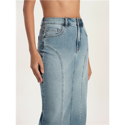 CONTE CON-804 Джинсовая юбка-midi с дугообразными вытачками