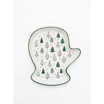 Блюдо новогоднее «Зимний лес», 20×17.5×3 см, ручная работа