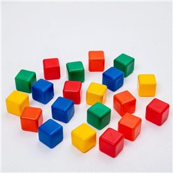 Кубики детские, пластиковые, цветные, 20 штук, 4 × 4 см