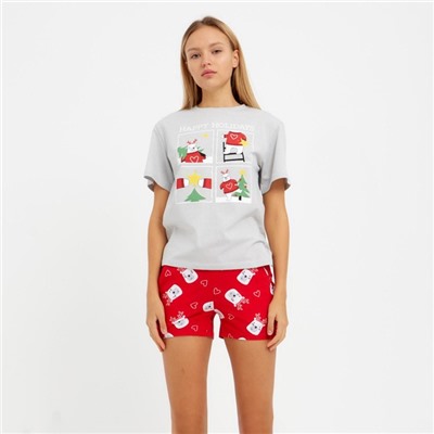 Пижама женская (футболка и шорты) KAFTAN «Мишки» размер 52-54