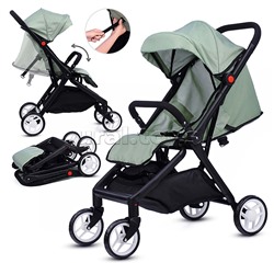 Коляска для кукол прогулочная, складная, с корзиной, цвет хакки, в пакете