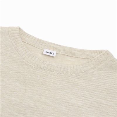 Костюм женский (джемпер, шорты) MINAKU: Casual Collection, бежевый, размер 50