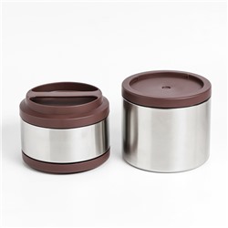 Термос для еды с широким горлом, 1.2 л, 6 ч, 11.3 х 15.3 см, коричневый