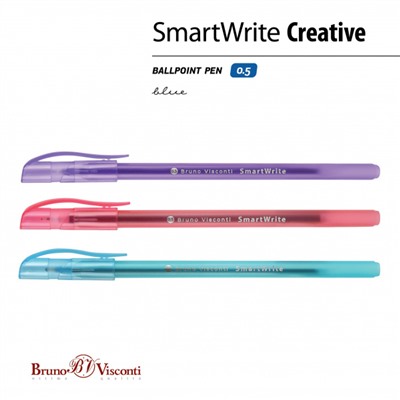 Ручка шариковая 0.5 мм "SmartWrite Creative" синяя одноразовая 20-0328/05 Bruno Visconti