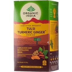 Organic India Tulsi Ginger Turmeric Tea / Органик Индия Чай Тулси, Имбирь, Куркума 25 Чайные пакетики