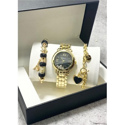 Подарочный набор для женщин часы, 2 браслета + коробка #22853019