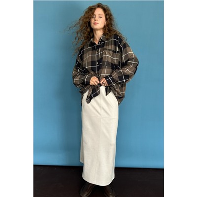 Рубашка женская  HUG077/09/Хаки, белый