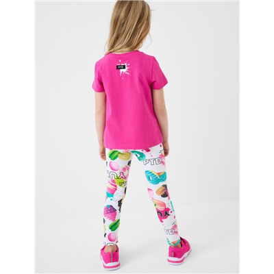 Комплект трикотажный для девочек: фуфайка (футболка), брюки (легинсы)