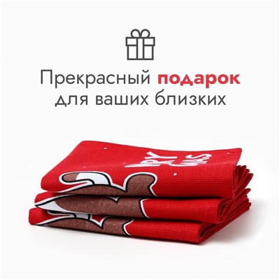 Набор новогодних полотенец «Доляна» Merry catmas 35×60 см-3 штуки,100% хлопок 160 г/м²