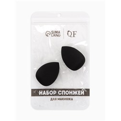 Спонжи для макияжа, набор - 2 шт., 6×4 см, увеличиваются при намокании, чёрные