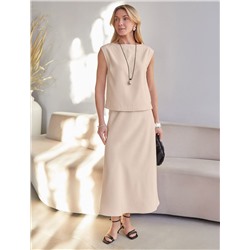 Юбка миди с разрезом скроенная по косой из плотного лиоцелла