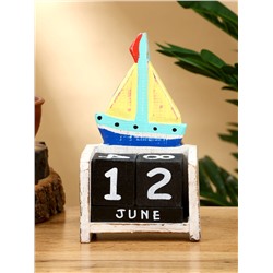 Календарь настольный «Парусник», 11×5×16 см, дерево, жёлтый