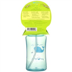 Green Sprouts, Straw Bottle, 9+ Months, Aqua, 1 Count