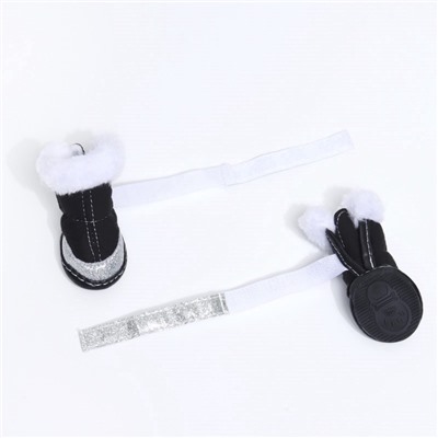 Ботинки для животных «Ой, мороз», набор 4 шт., 3 размер, чёрные