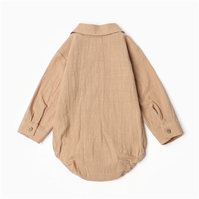 Боди-рубашка для мальчика MINAKU, бежевое, рост 62-68 см