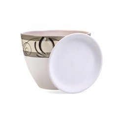 Горшок для цветов «Лотос», 8 л, d=30 см, h=23 см, с поддоном, керамика, белый