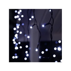 Гирлянда «Бахрома» 3×0.6 м, IP44, УМС, тёмная нить, 160 SMD-LED, свечение белое, 220 В