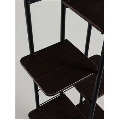 Подставка для цветов Greengo, 6 полок, 36×23×106 см, напольная, каркас металл, полки МДФ, чёрная