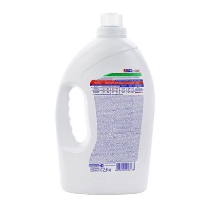 Жидкое средство для стирки BiMax Color, гель, для разноцветных тканей, 2.6 л