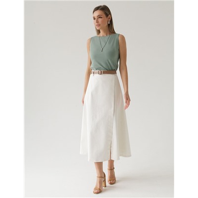 Юбка на запАх из эластичного денима