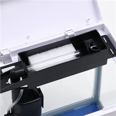 Аквариум SeaStar HX-318F, 18 л, в комплекте: LED-лампа 7 режимов, фильтр, белый