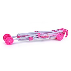 Коляска кукольная "Сердечки" трость, в пакете