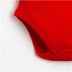 Боди детское «Крошка Я» Winter party, рост 74-80 см, красное