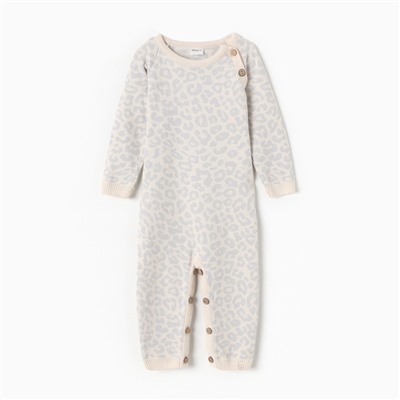 Комбинезон вязаный для девочки «Крошка Я» Leo Baby рост 86-92 см, серый