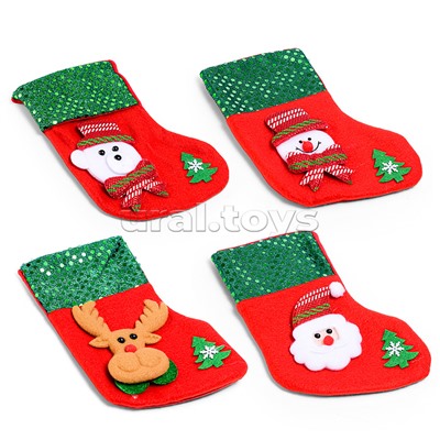 Новогоднее украшение "Рождественский носок" в пакете