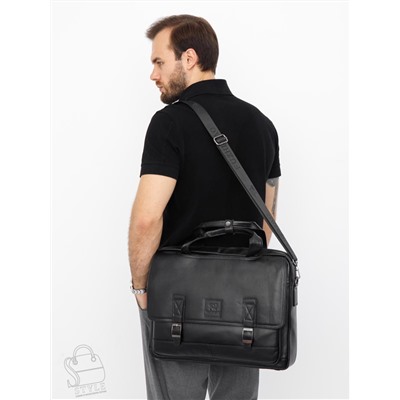 Портфель мужской кожаный 816XXL black Fuzhiniao в Новосибирске