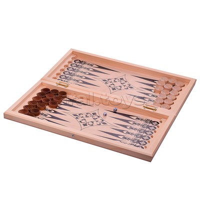 Шахматы обиходные пластиковые+ шашки+ нарды, дерево 415х215мм