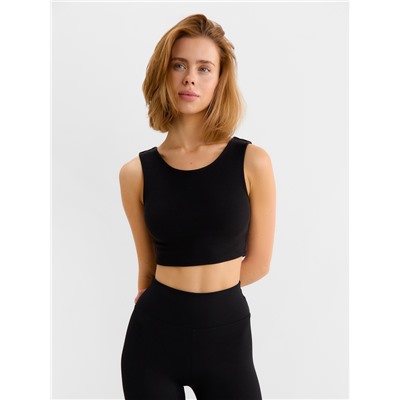 Топ с сеткой женский MINAKU: Casual Collection, чёрный, размер 40