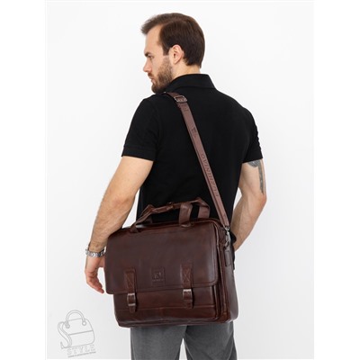 Портфель мужской кожаный 816XXL brown Fuzhiniao в Новосибирске