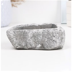Декоративный горшок-бонсай для кактусов и суккулентов «Камень», 14×8×5 см, бетон, Greengo