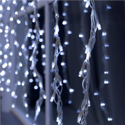УЦЕНКА Гирлянда «Водопад» 2×1.5 м, IP44, УМС, белая нить, 400 LED, 220 В, 8 режимов, свечение белое