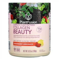 PlantFusion, Комплекс с растительными пептидами, Collagen Beauty, клубничный лимонад, 180 г