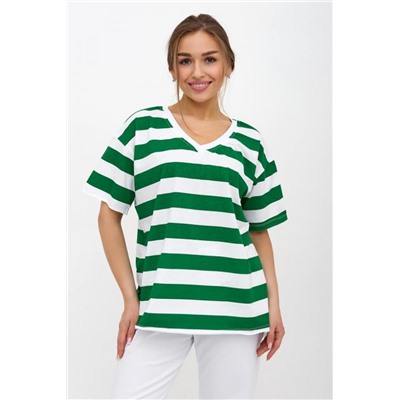 Футболка женская в полоску Фурор (Зеленый)