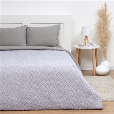 Покрывало 1.5-спальное LoveLife «Tufting: Квадрат», 150×220±5 см, микрофайбер, серо-сиреневое