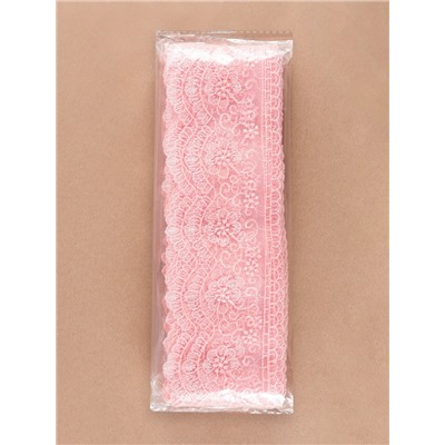 Кружево на сетке, 85 мм, 11±1 м, нежно-розовое
