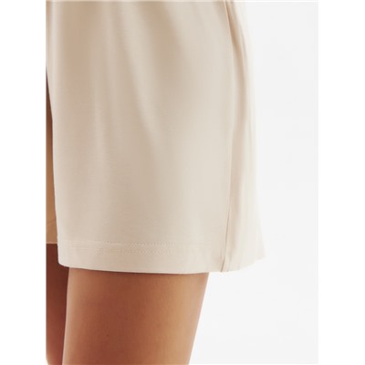 Пижама женская (футболка, шорты) MINAKU: Home collection, размер 44, бежевая