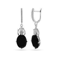 Серьги из серебра оникс, МЦВ61