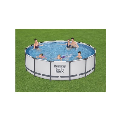 Бассейн каркасный Bestway Steel Pro MAX 56950, 427×107 см, фильтр-насос, лестница, тент, круглый