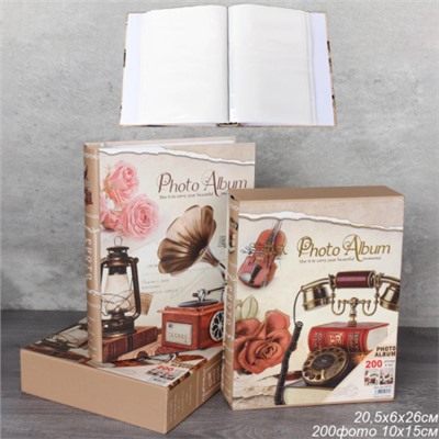 Фотоальбом 200 фото 10х15 Ретро / 9570 /уп 36/